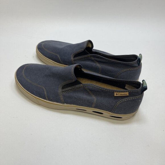 Columbia Vulc N Vent Boat Shoes Mens 12 US Navy Blue Canvas Slip On Sneakers - Picture 3 of 13